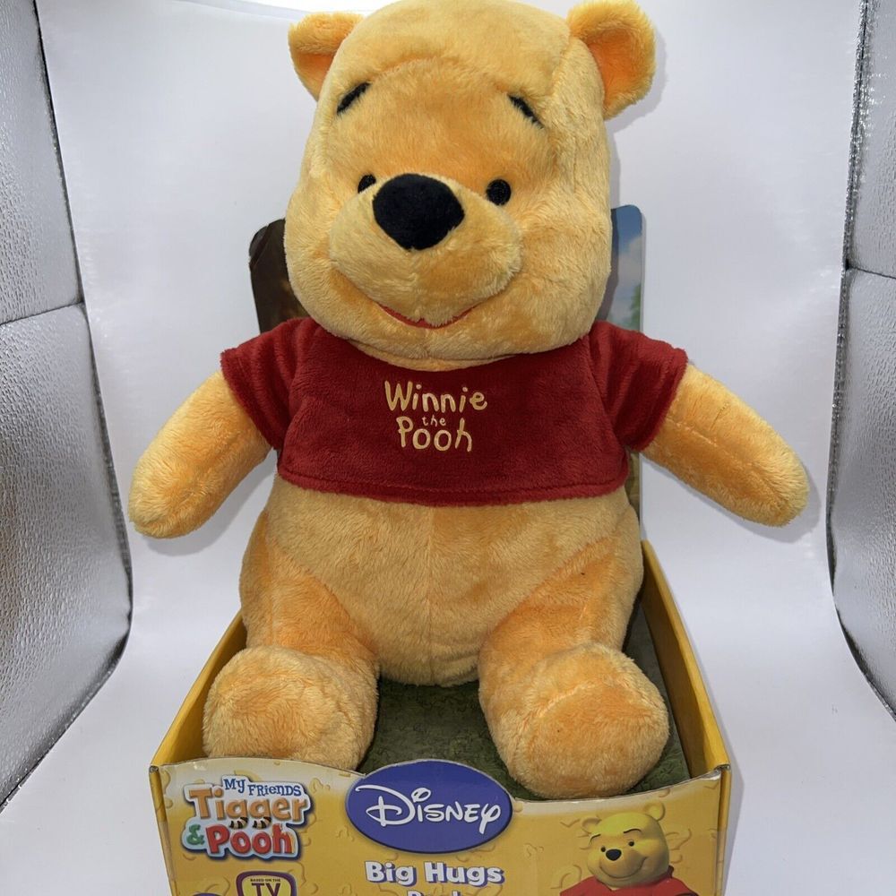 1990s' Disney Winnie The Pooh Big Hugs Pooh 10" Plush New In Box‎ HTF